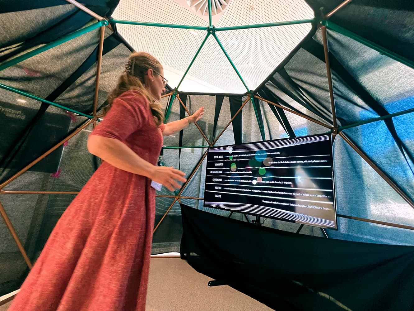 System of a Sound installation with interactive display