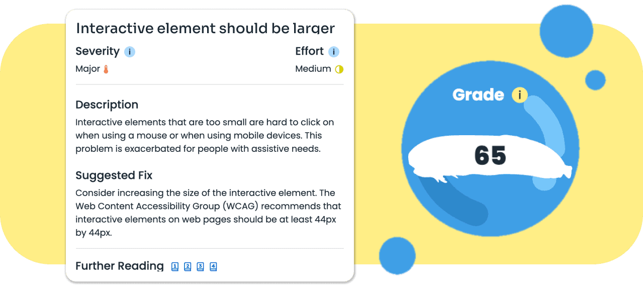 Screenshot highlighting new features: numerical scoring, severity ranking, trend tracking, and actionable insights